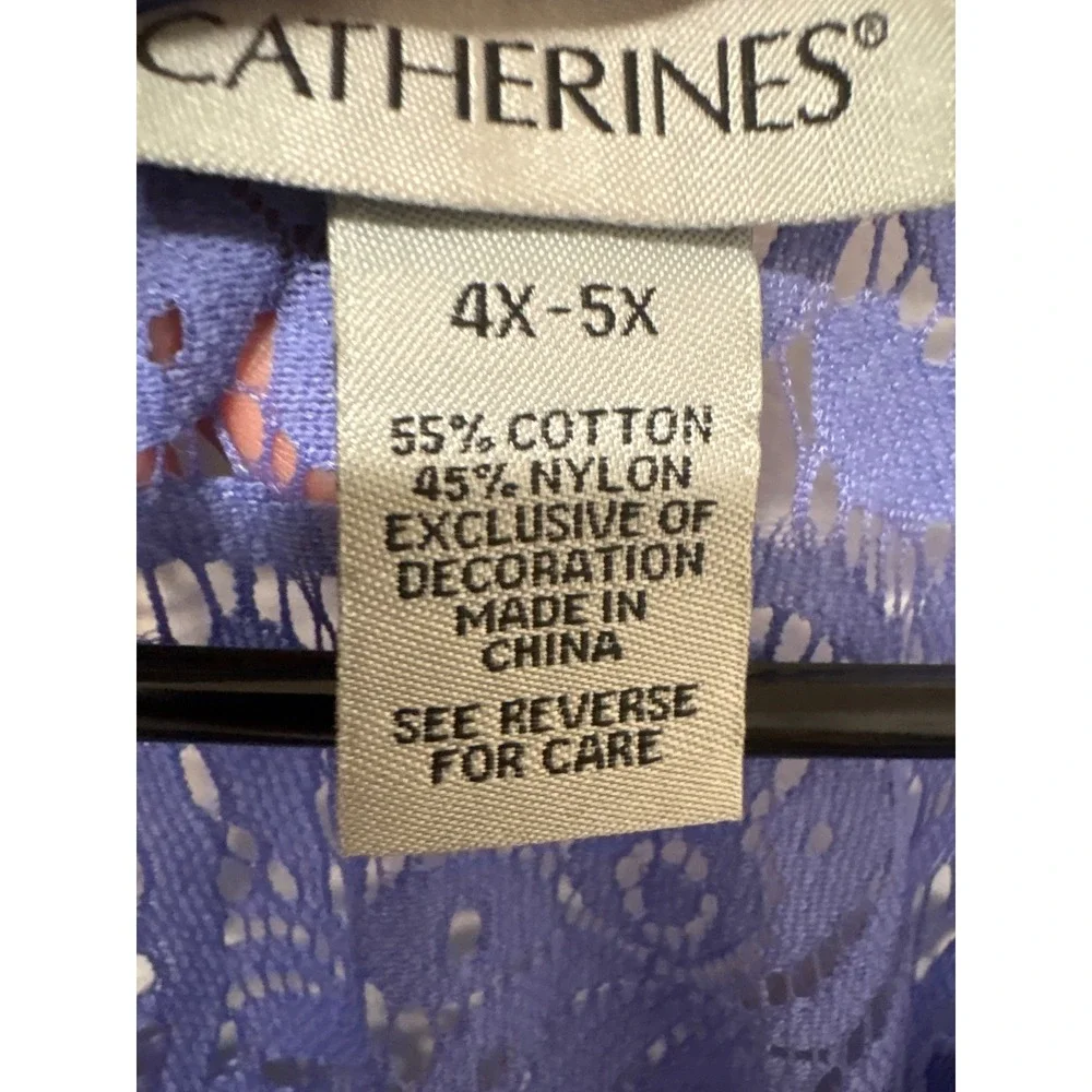Catherines Periwinkle Blue Lace Kaftan Whimsigoth Boho Poncho Tunic Plus 4X-5X - Picture 2 of 6